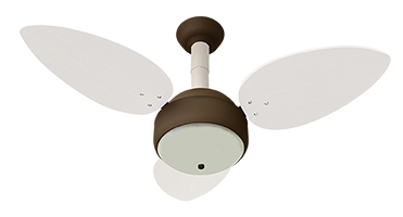 Ventilador Miray 3P Marrom-Pás Brancas