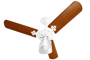 Ventilador New Delta Light Branco-Pás Mogno