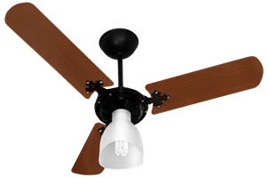 Ventilador New Delta Light Preto-Pás Mogno