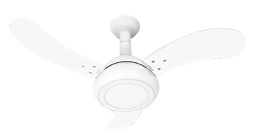 Ventilador One LED 3P Branco-Pás Brancas