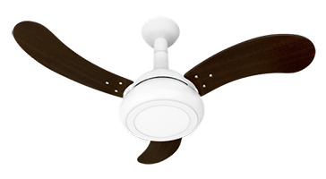 Ventilador One LED 3P Branco-Pás Tabaco