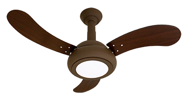 Ventilador One LED 3P Marrom-Pás Tabaco