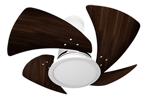 Ventilador Tornado LED 4P Branco-Pás Tabaco