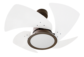 Ventilador Tornado LED 4P Marrom-Pás Brancas