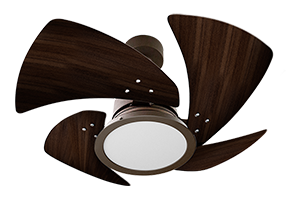 Ventilador Tornado LED 4P Marrom-Pás Tabaco