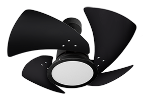 Ventilador Tornado LED 4P Preto-Pás Pretas