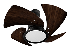 Ventilador Tornado LED 4P Preto-Pás Tabaco