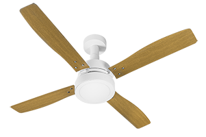 Ventilador Vintage 4P Branco-Pás Mogno