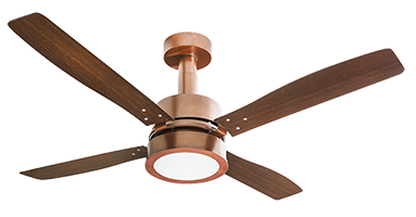 Ventilador Vintage 4P Cobre-Pás Tabaco